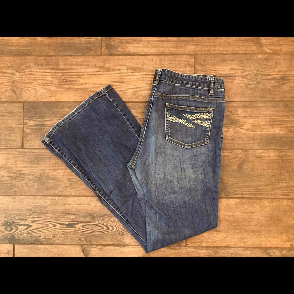 Michael Kors Bootcut Jeans, gold embelishment